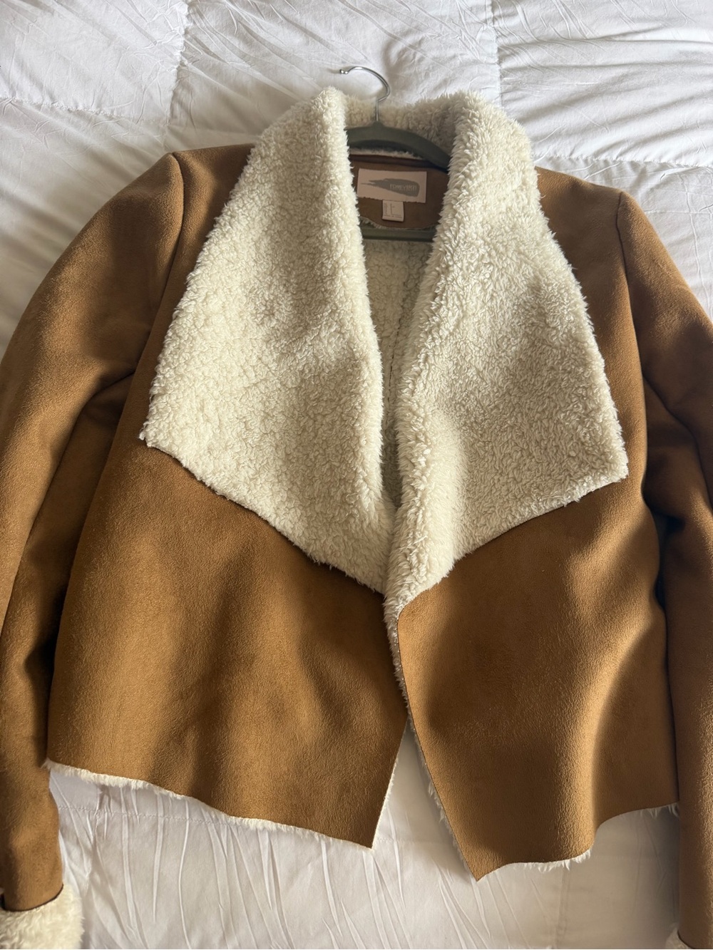 Forever 21 Contemporary Faux Shearling Suede Jacket